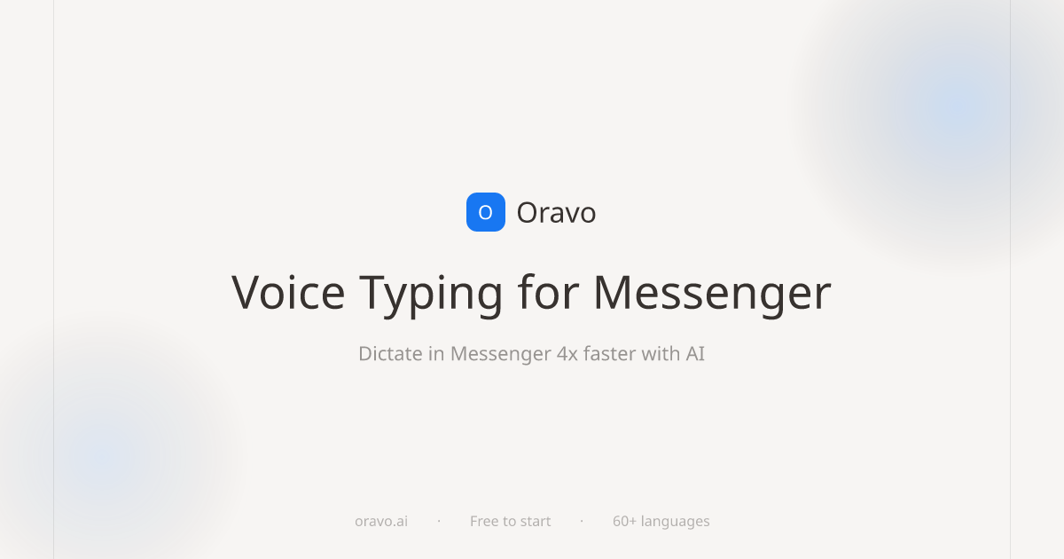 Voice Keyboard for Messenger: Messenger Voice Typing 4x Faster | Oravo ...